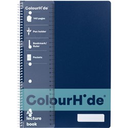Colourhide Navy A4 140 Page Spiral Lecture Book