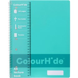 Colourhide Aqua A4 140 Page Spiral Lecture Book