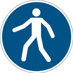 Durable Safety Marking Sign Use Walkway Blue