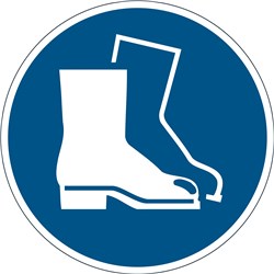 Durable Safety Marking Sign Use Foot Protection Blue