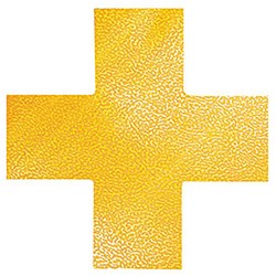 Durable Yellow Floor Markings Cross Shape