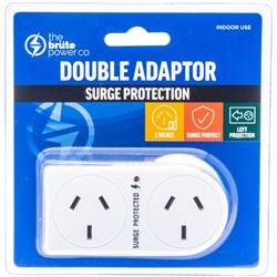 The Brute Power Co. Double Adaptor - Flat Left+Surge Protection