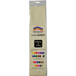 Rainbow 500mm x 2.5m White Crepe Paper