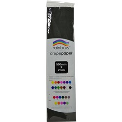 Rainbow 500mm x 2.5m Black Crepe Paper