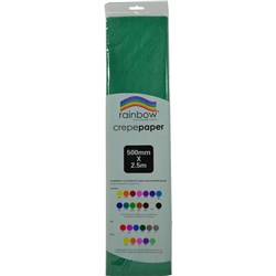 Rainbow 500mm x 2.5m Emerald Crepe Paper