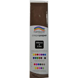 Rainbow 500mm x 2.5m Dark Brown Crepe Paper