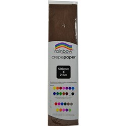 Rainbow 500mm x 2.5m Dark Brown Crepe Paper