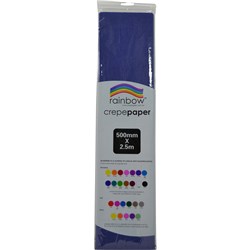 Rainbow 500mm x 2.5m Dark Blue Crepe Paper