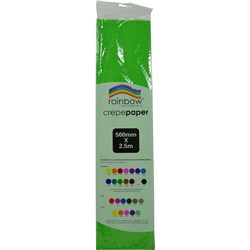 Rainbow 500mm x 2.5m Grass Green Crepe Paper