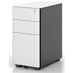 Eternity White Slimline 2D/1F Mobile Pedestal