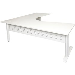 Rapid Span White/Beech 1500x1500x700x730mm Corner Workstation