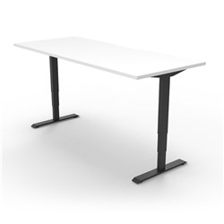 Boost Electric Height Adjustable Desk 1500Wx750D White Top Black Frame