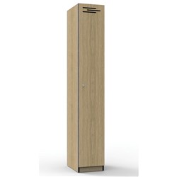 Infinity Melamine Locker 1 Door 1850Hx305Wx455mmD Oak with Black Edging