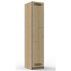 Infinity Melamine Locker Step Door 1850Hx380Wx455mmD Oak with Black Edging