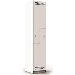 Infinity Melamine Locker Step Door 1850Hx380Wx455mmD White with Black Edging