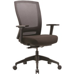 Buro Mentor Mesh Back Task Chair With Arms Black Fabric Seat Mesh Back