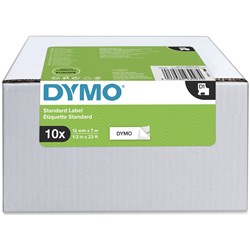 Dymo D1 12mmx7m Black On White Label Tape