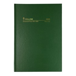 Collins 36M4 A6 Week to Opening Green 24/25 Financial Year Diary