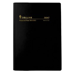 Collins 36M7 A6 Week to Opening Black 24/25 Financial Year Diary