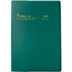 Collins 36M7 A6 Week to Opening Green 24/25 Financial Year Diary