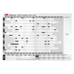 Sasco 25/26 Financial Year Wall Planner 870x610mm Grey