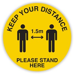 Durus Social Distance 1.5m Yellow/Black Health & Safety Floor Sign