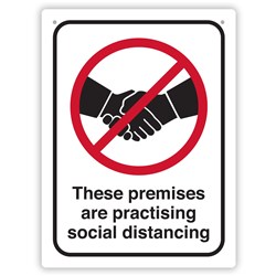 Durus Social Distance Premise Black/Red Health & Safety Wall Sign