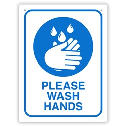 Durus Hygiene Wash Hands Blue/White Health & Safety Wall Sign