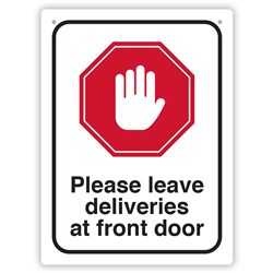 Durus Social Distance Deliveries Black/Red Health & Safety Wall Sign