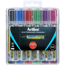 Artline 577 Assorted Whiteboard Bullet Markers Hard Caes Pack 6