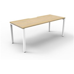 Deluxe Profile Desk No Screen 1200Wx750D Oak Top White Frame