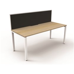 Deluxe Profile Desk With Screen 1800Wx750D Oak Top White Frame