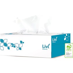 Livi Essentials 1302 Facial Tissues Hypoallergenic 2 Ply 200 Sheets
