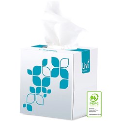 Livi Essentials Facial Tissues Cube Hypoallergenic 2 Ply 90 Sheets