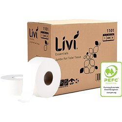 Livi Essentials 1 Ply Jumbo 600m Toilet Paper