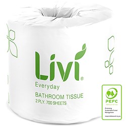 Livi Basics Toilet Paper Rolls 2 ply 700 Sheets