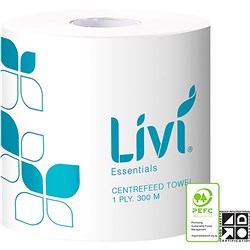 Livi Essentials Hand Towel Roll Centrefeed 300m