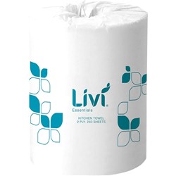 Livi Essentials 2 Ply 240 Sheet Kitchen Towel Roll