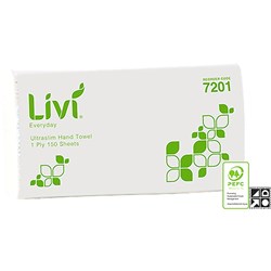 Livi Basics Hand Towel Ultraslim 1 Ply 150 Sheets