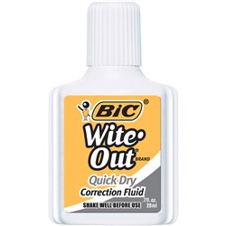 Bic Wite Out Correction Fluid Plus Quick Dry 20ml