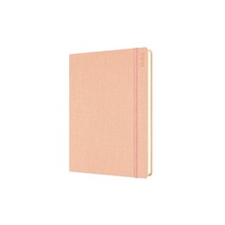 Debden 2026 Designer D18 A5 Day To A Page Peach Textured Fabric Diary