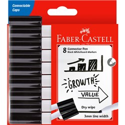 Faber-Castell Connector Marker Whiteboard Black Pack of 8