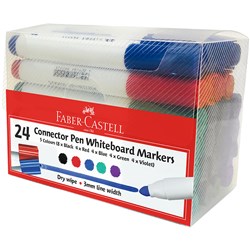 Faber-Castell Connector Marker Whiteboard Assorted Pack of 24