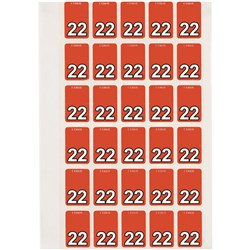 Avery Top Tab 22 Year Code Label 20x30mm Dark Orange Pack of 150