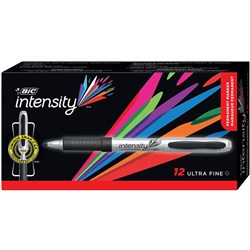 Bic Intensity Permanent Marker Ultra Fine Black Box 12