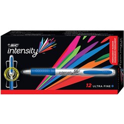 Bic Intensity Permanent Marker Ultra Fine Blue Box 12