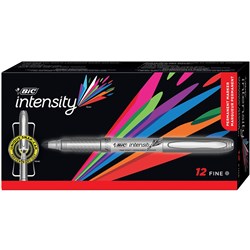 Bic Intensity Permanent Marker Fine Metallic Silver Box 12