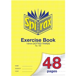 Spirax 103 A4 48 Page 14mm Dotted Thirds Exercise Book