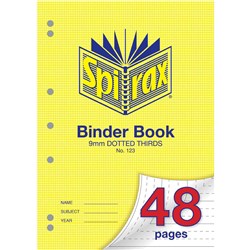 Spirax 123 A4 48 Page 9mm Dotted Thirds Binder Exercise Book