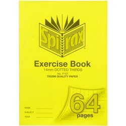 Spirax P107 A4 64 Page 14mm Dotted Thirds PP Exercise Book